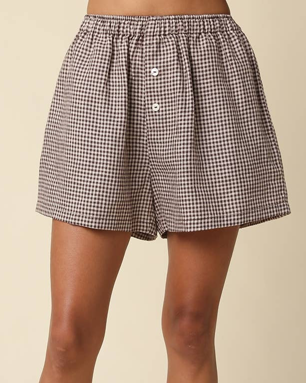 Gabi Gingham Linen Shorts