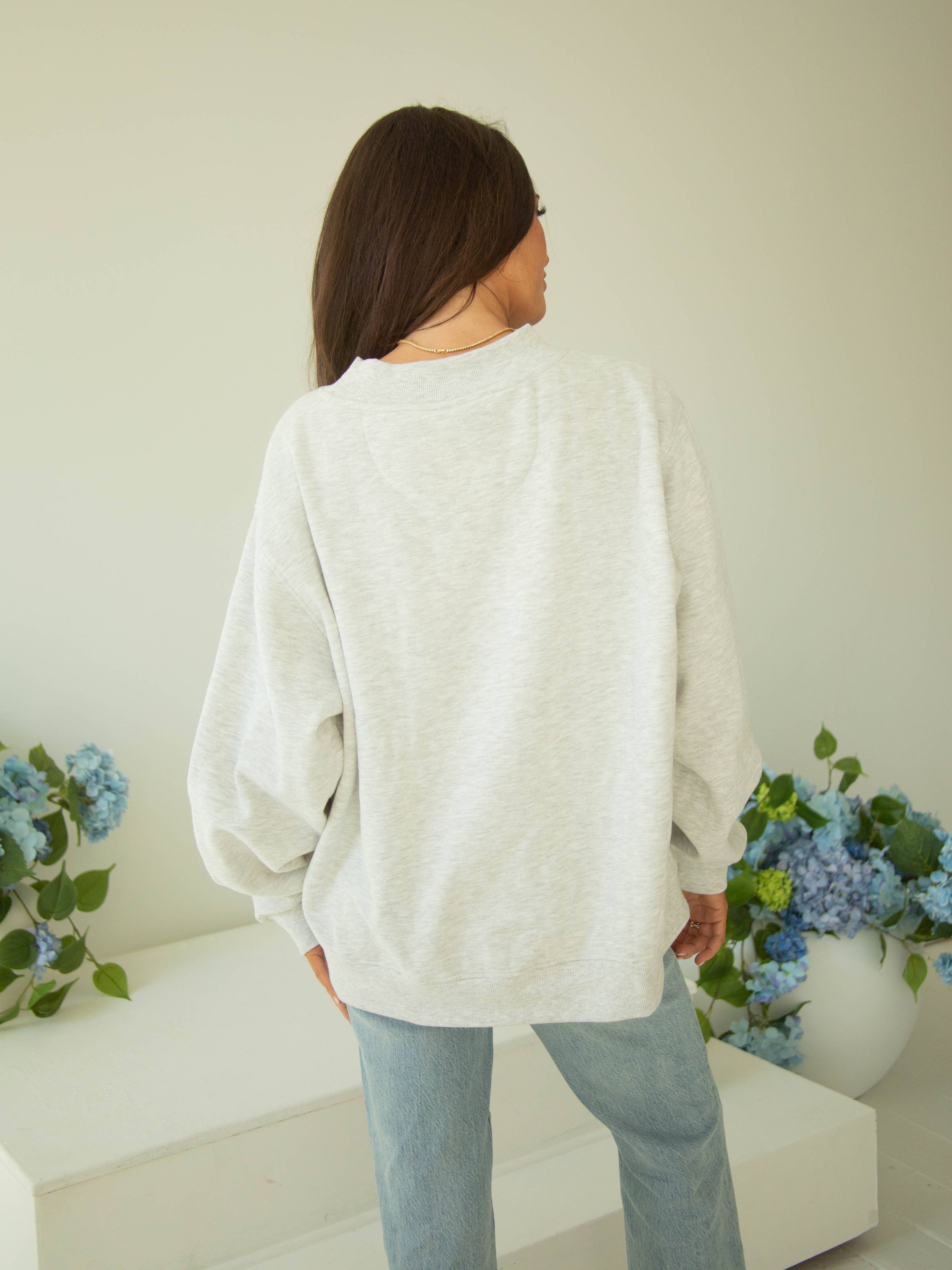 Mother Star Mock Neck Sweatshirt-Pink