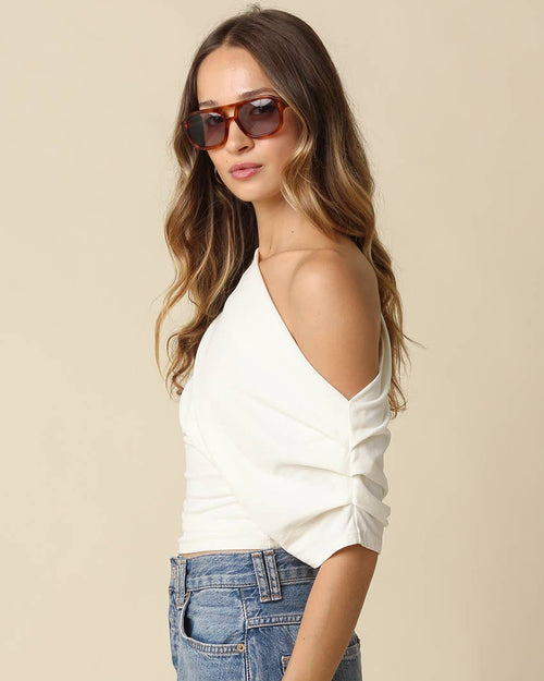 Carina Draped One Shoulder Top