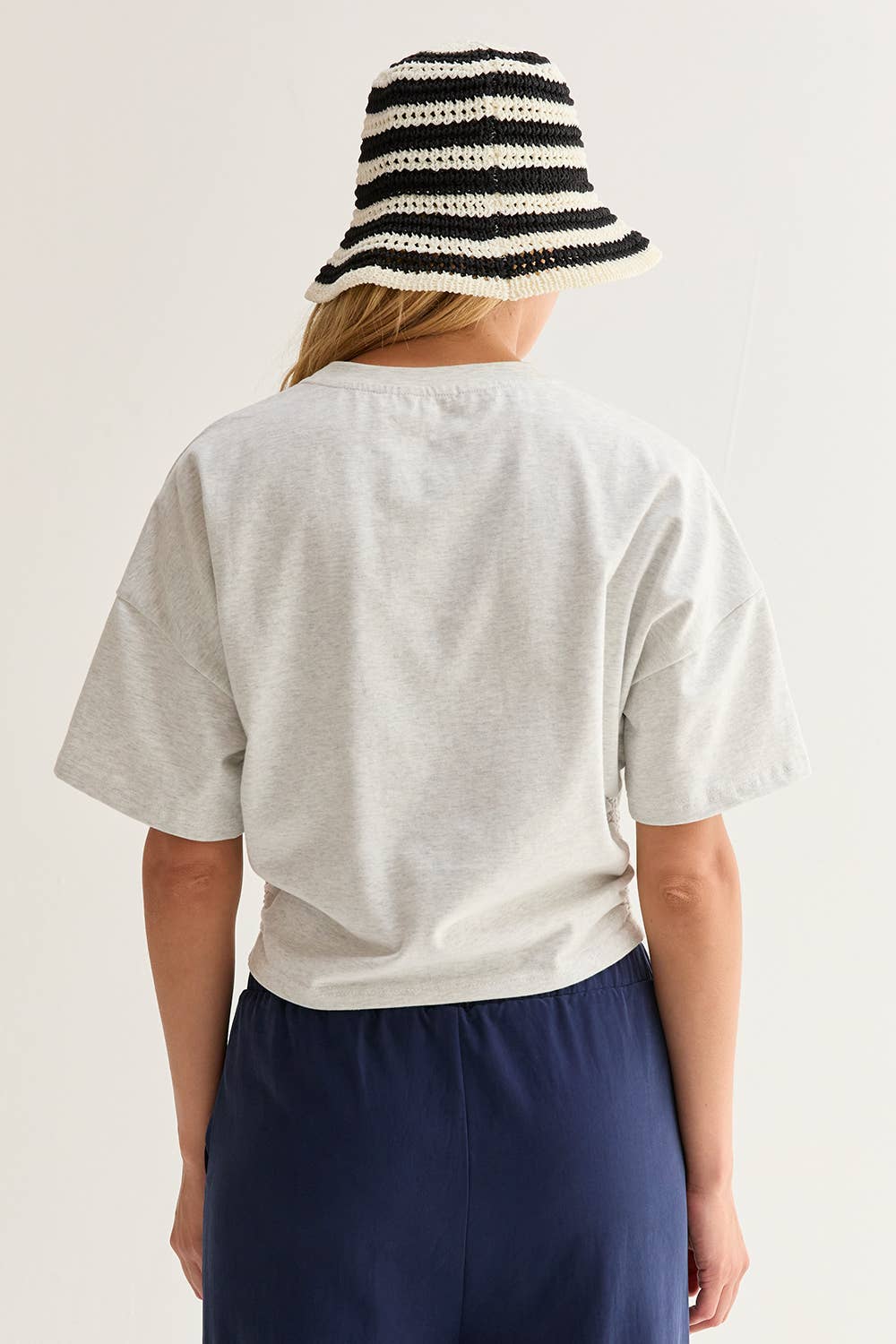 Elbow Sleeve Ruched T-Shirt Top
