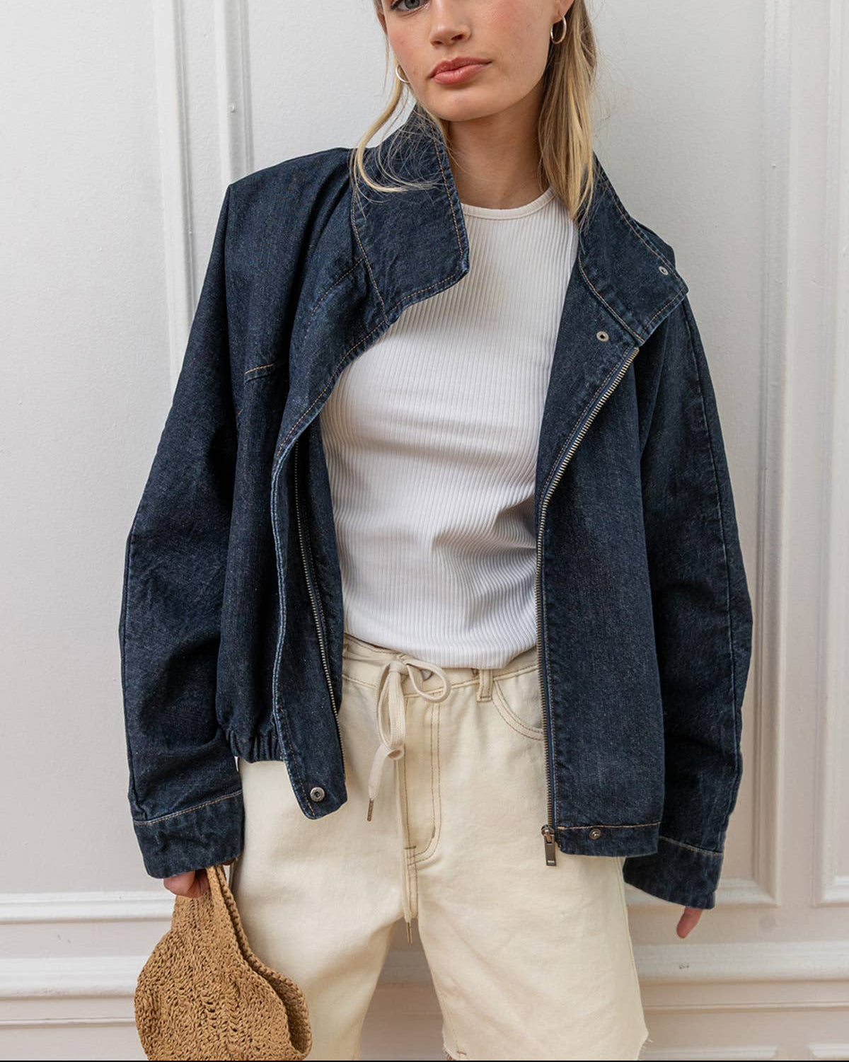 Hudson High Neck Denim Jacket