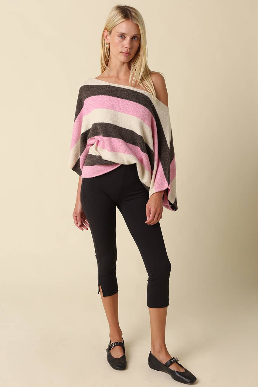 Katie Stripe Dolman Knit Top - STRIVE Boutique