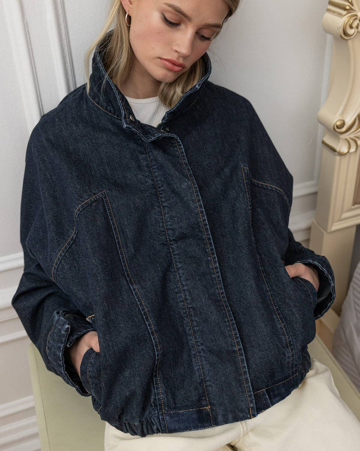 Hudson High Neck Denim Jacket