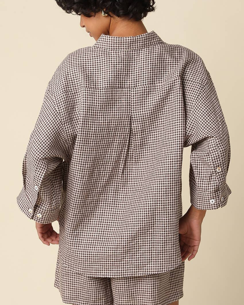 Gabi Gingham Linen Shirt