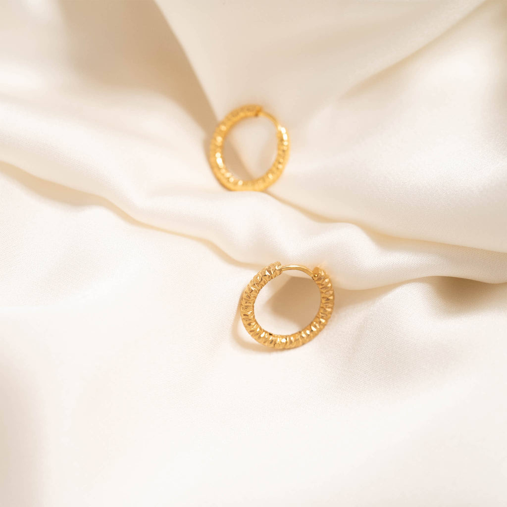 Textured Huggie Hoop Earrings