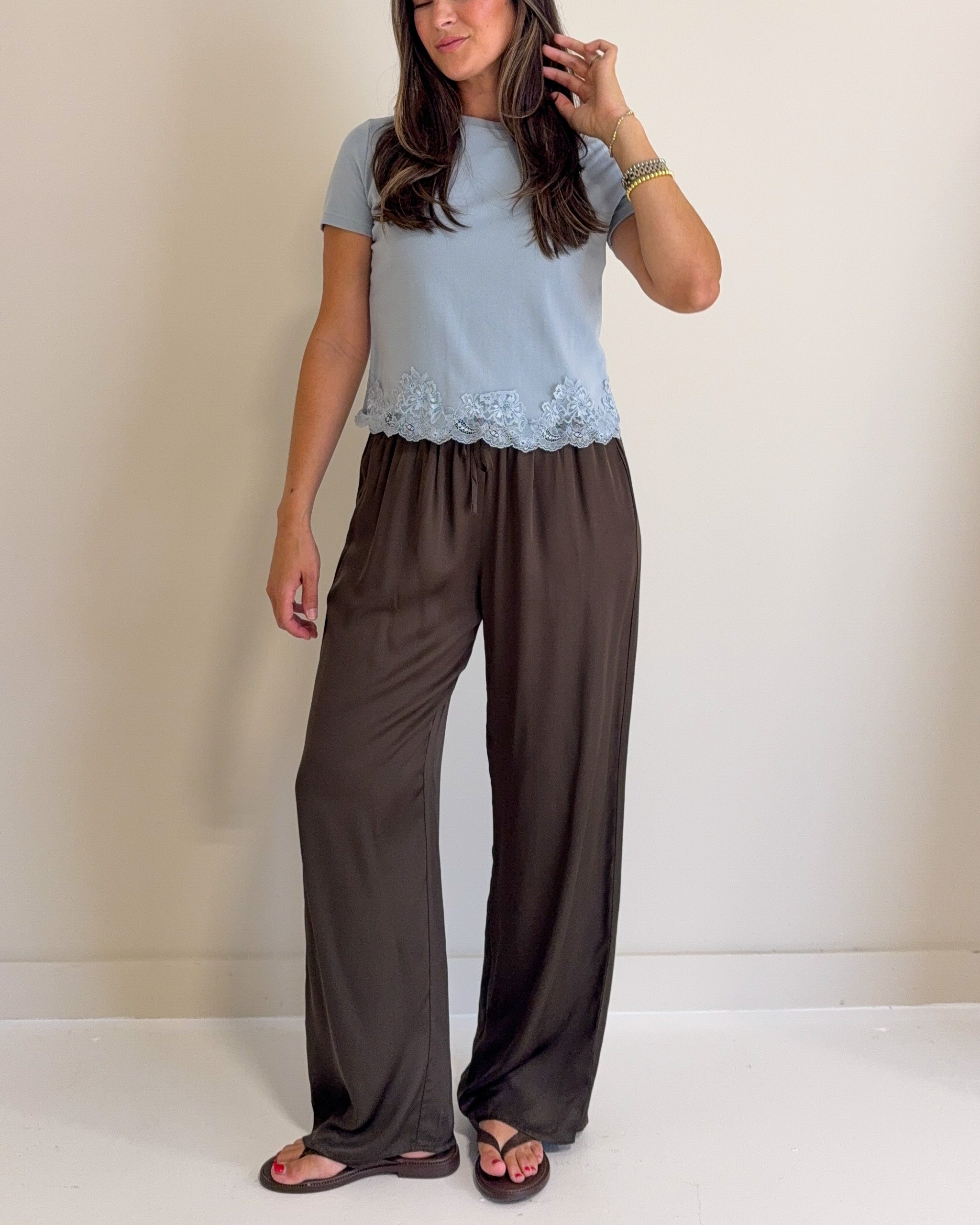 Sara Satin Wide Leg Pant