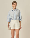 Striped Volume Sleeve Shirt