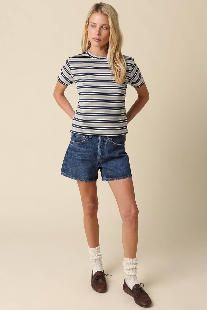 Mila Stripe Tee - STRIVE Boutique