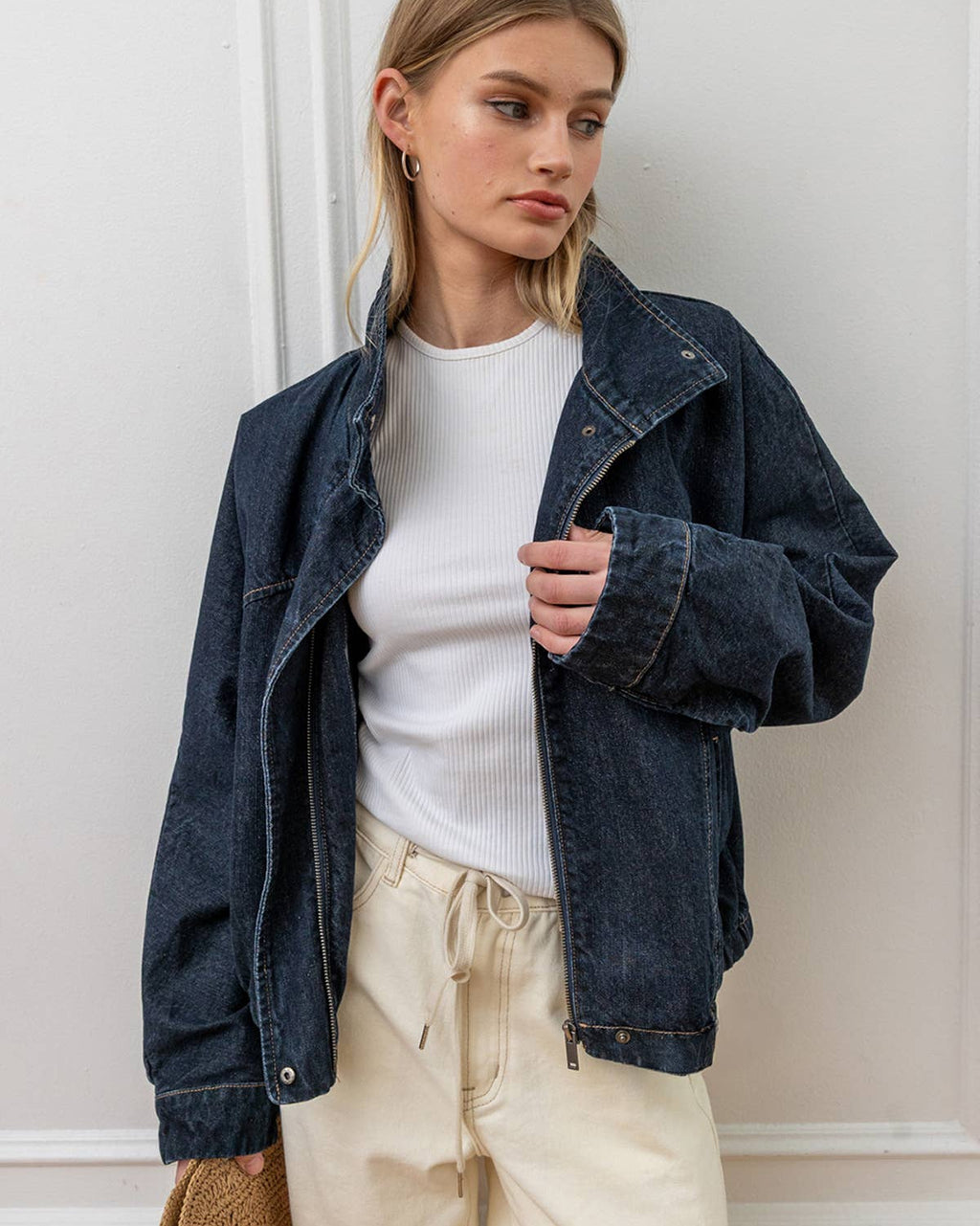 Hudson High Neck Denim Jacket