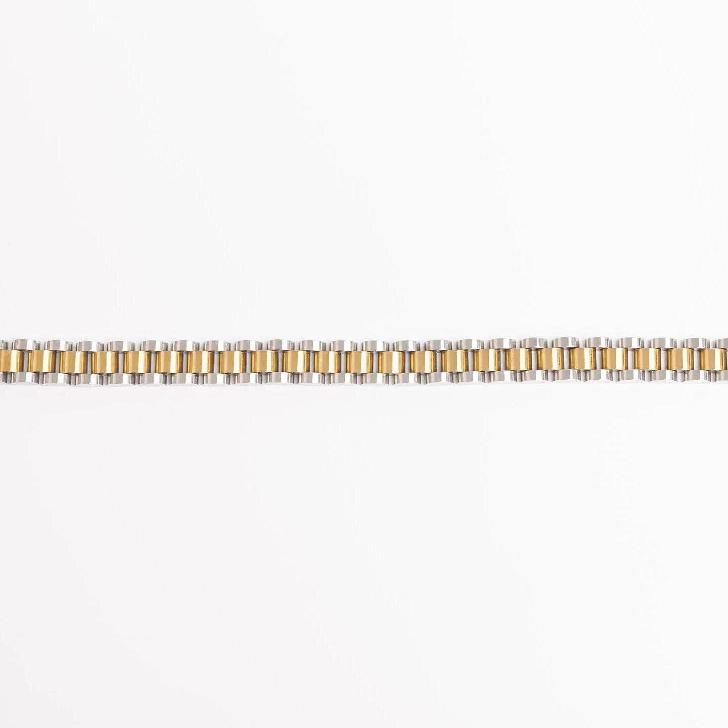 18K Gold Stainless Steel  Mixted Metal Watch Band Bracelet