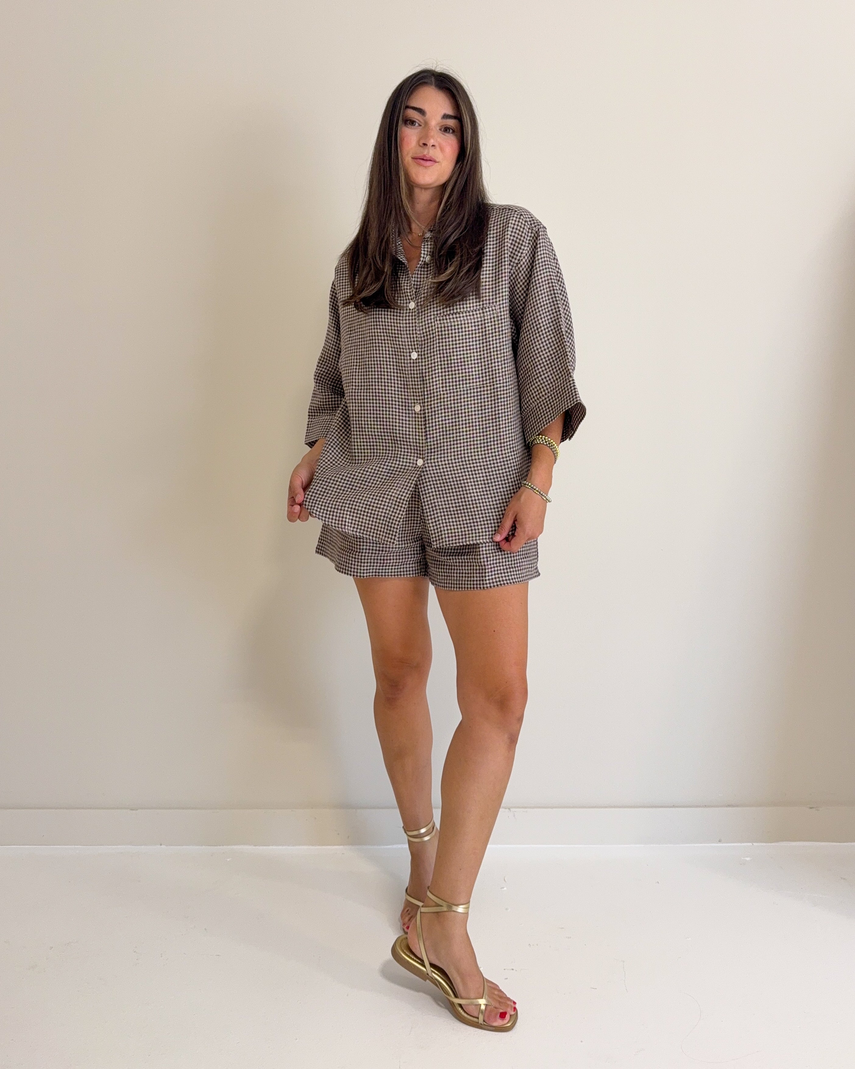 Gabi Gingham Linen Shirt