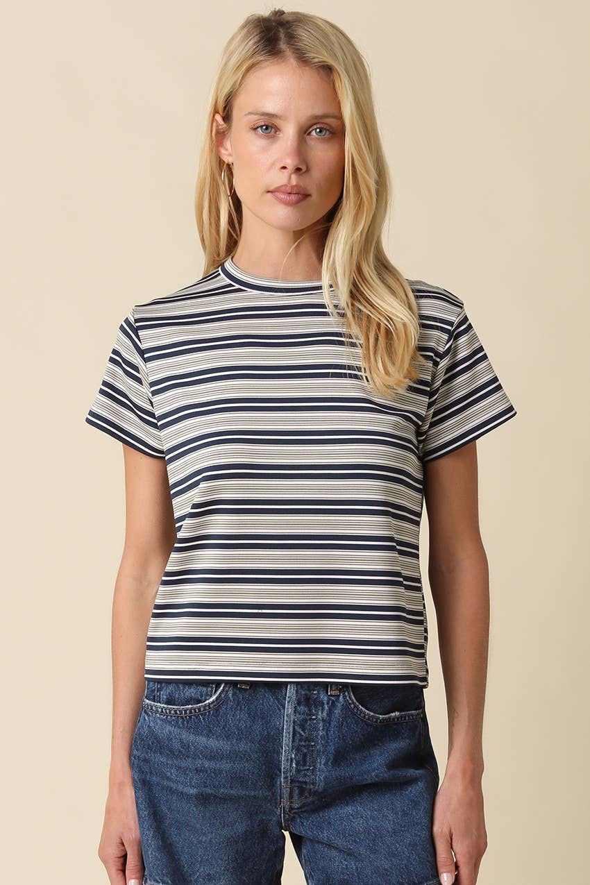 Mila Stripe Tee - STRIVE Boutique