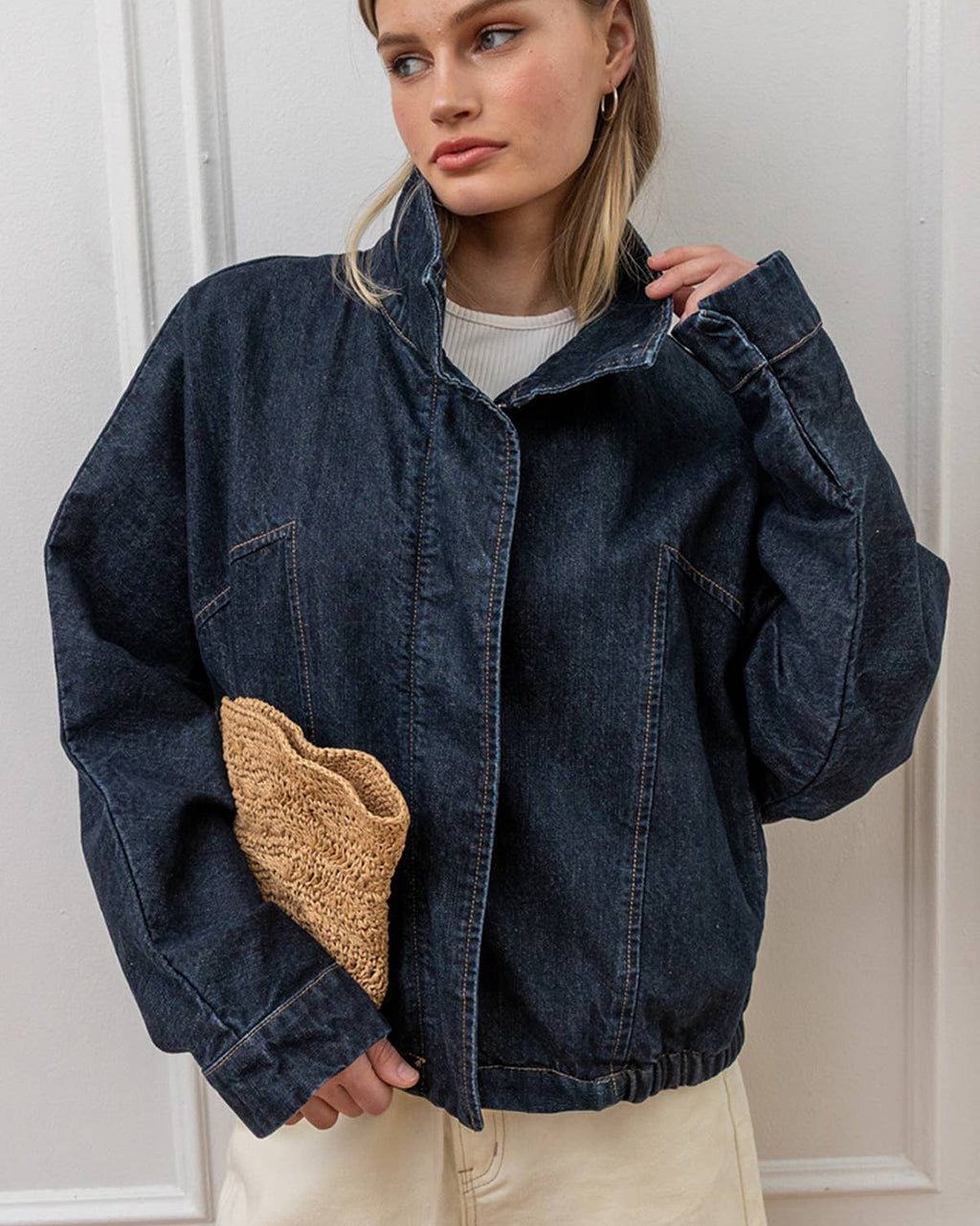 Hudson High Neck Denim Jacket