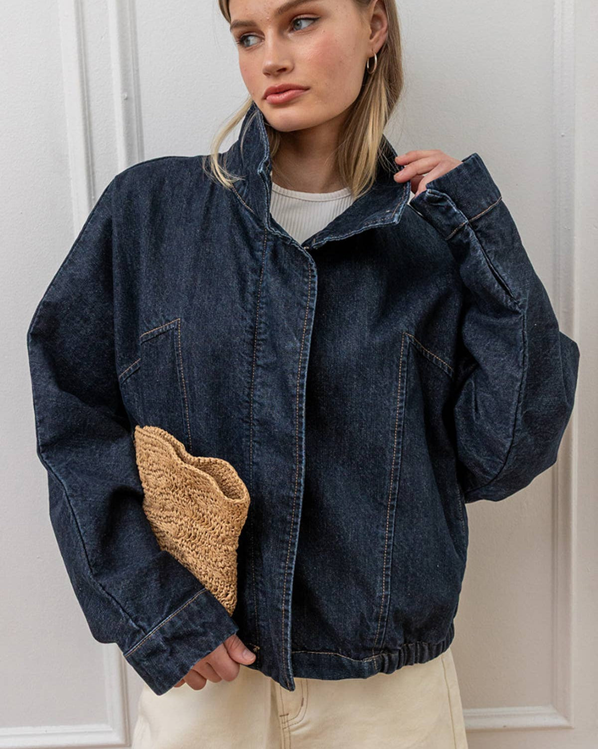 Hudson High Neck Denim Jacket