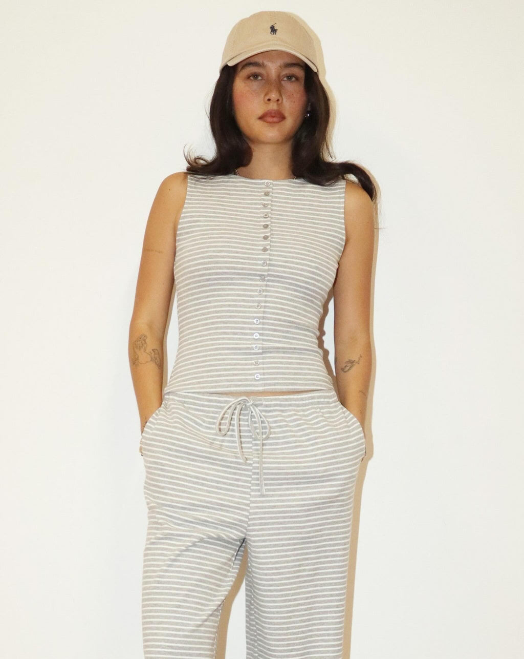 Everyday Striped Button-Front Tank - STRIVE Boutique