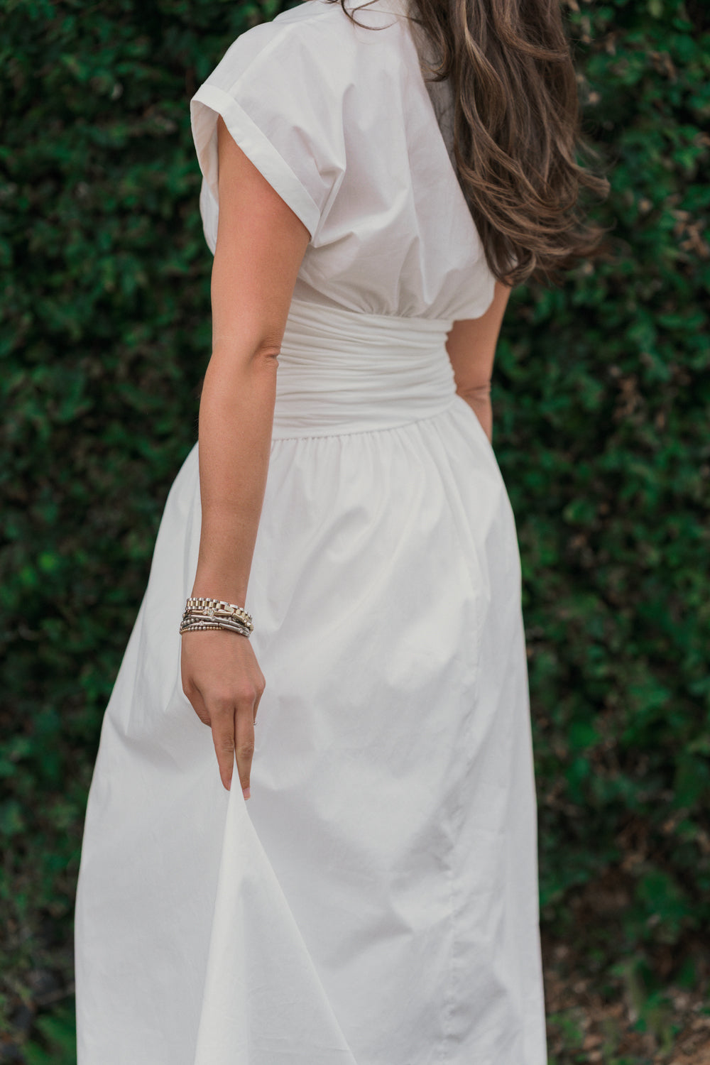 The Ruched Waist Cotton Maxi Dress