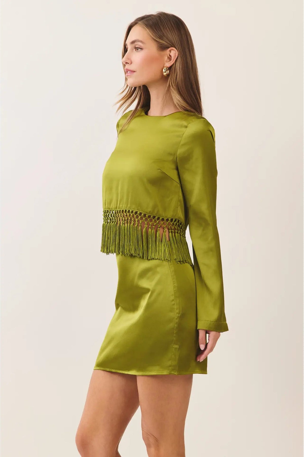 Bridget Fringe Satin Top - STRIVE Boutique
