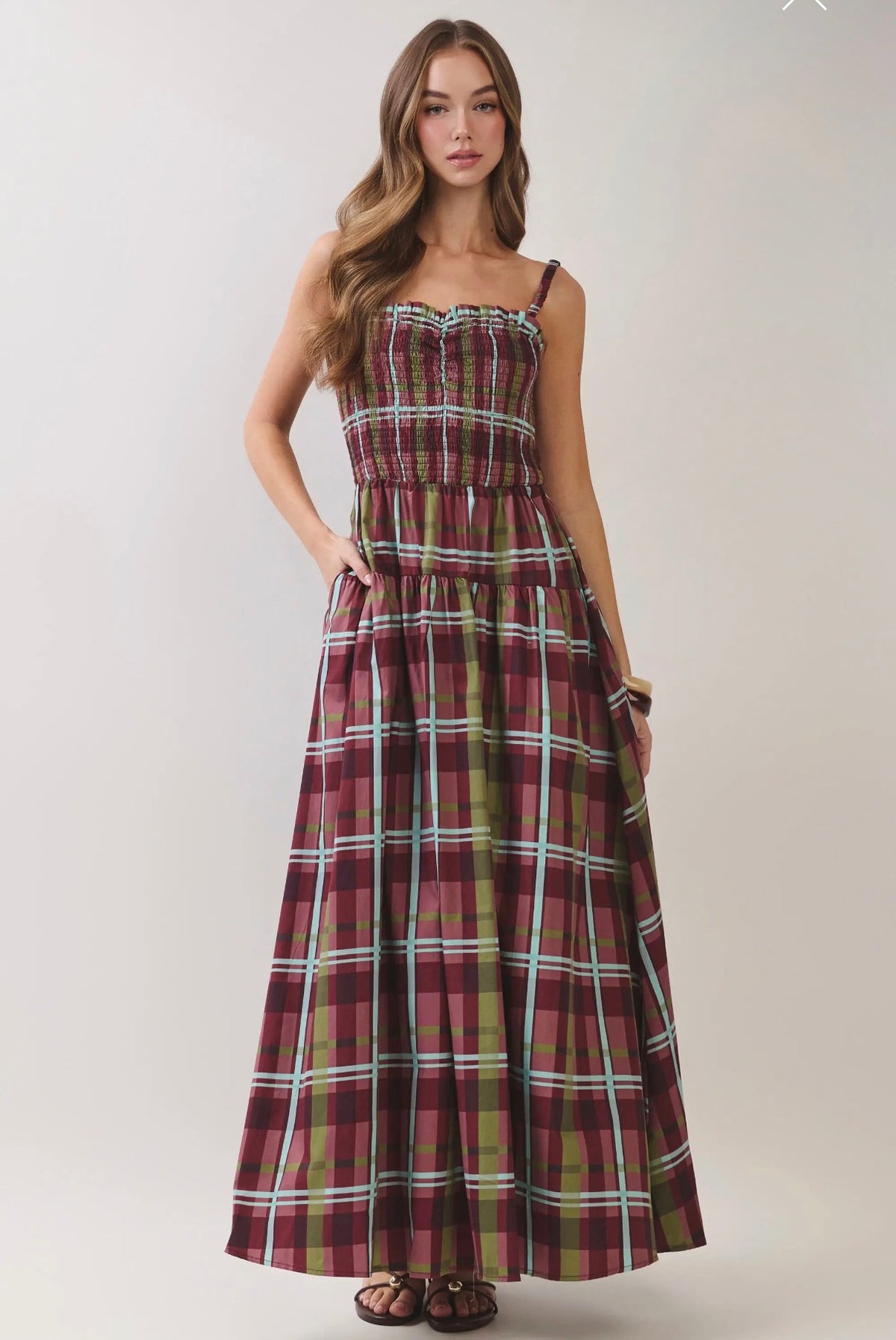 Pippa Plaid Maxi Dress