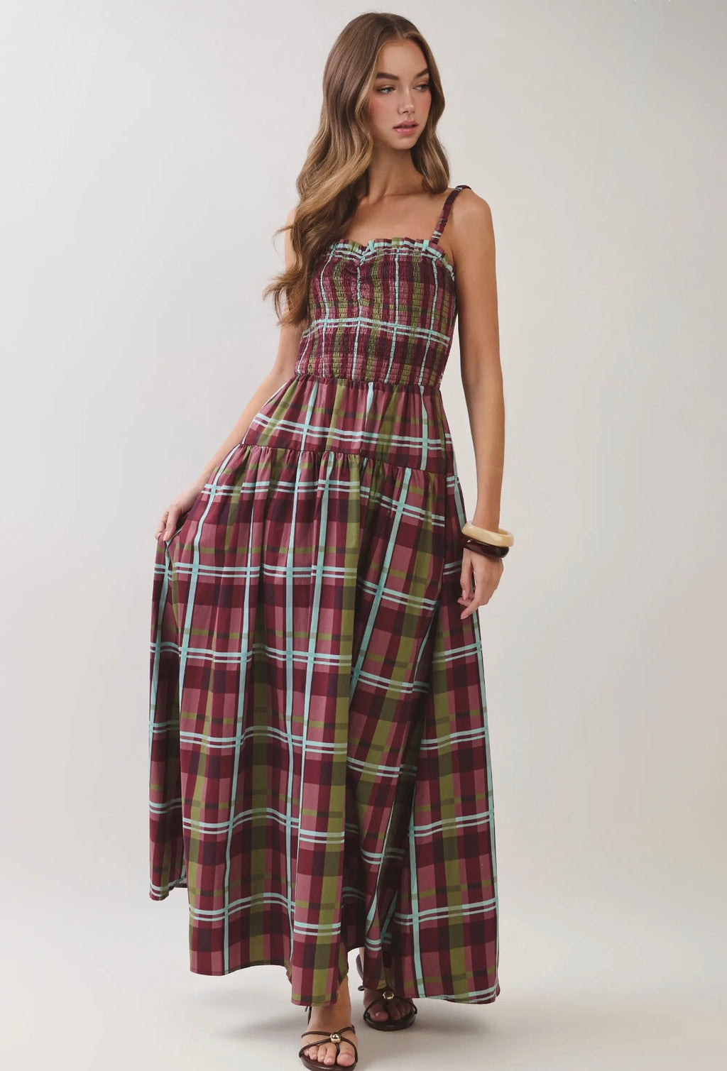 Pippa Plaid Maxi Dress
