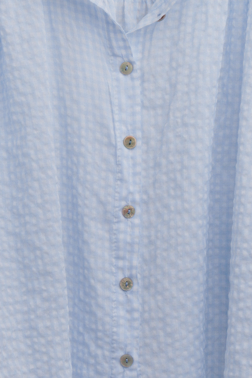Gingham Cotton Blouse | Sky- Final Sale