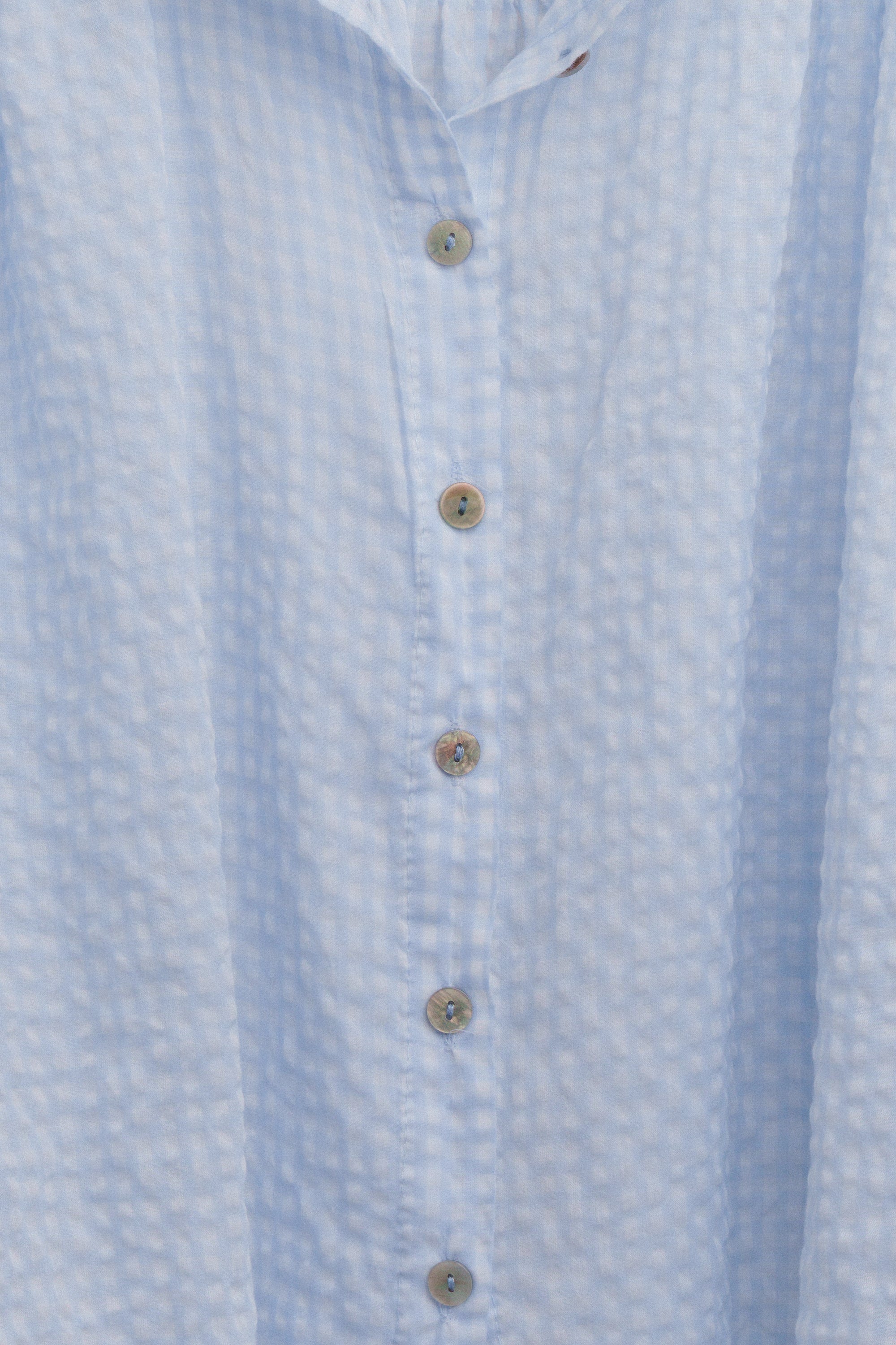 Gingham Cotton Blouse | Sky- Final Sale