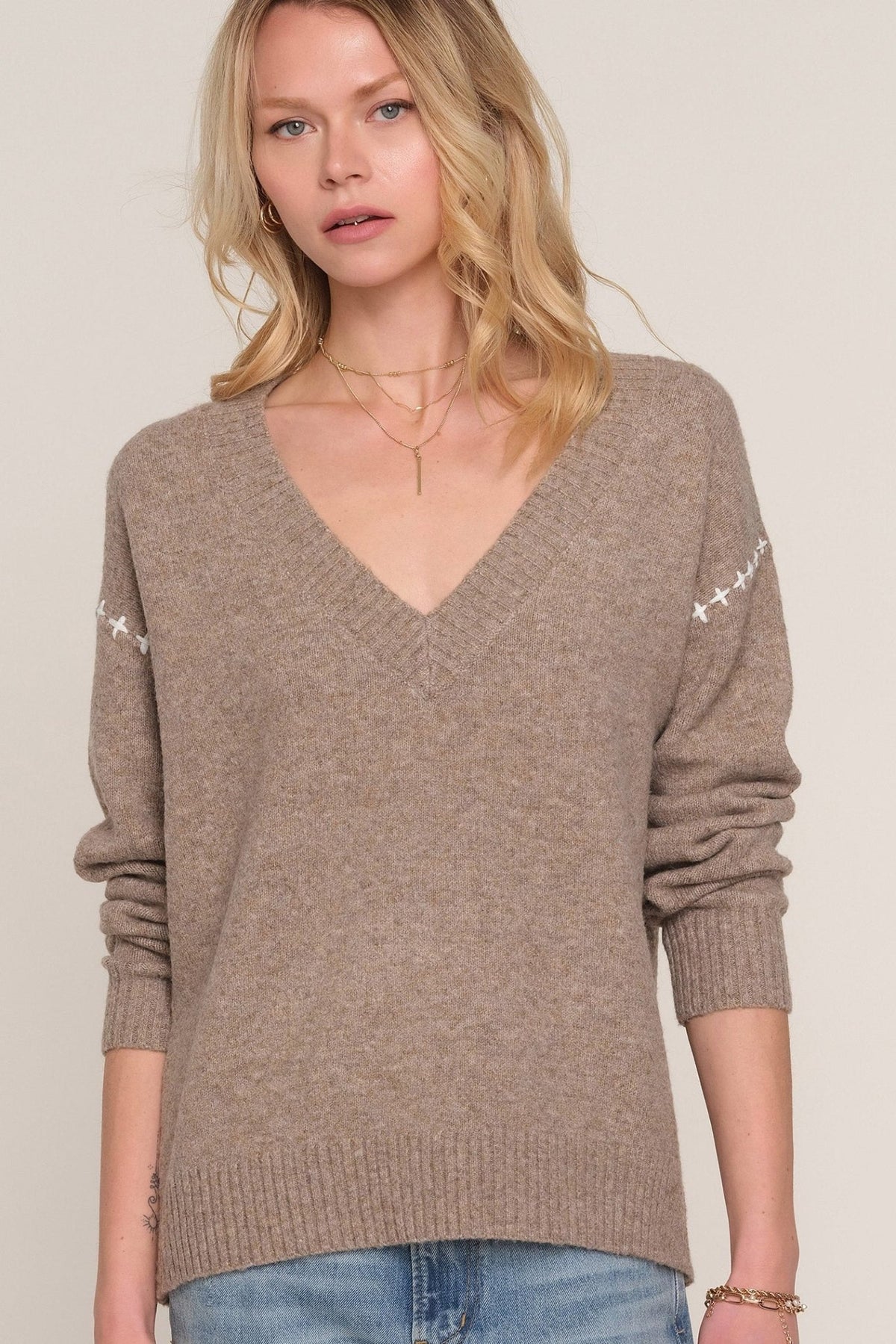 Caroline V-Neck Sweater - STRIVE Boutique