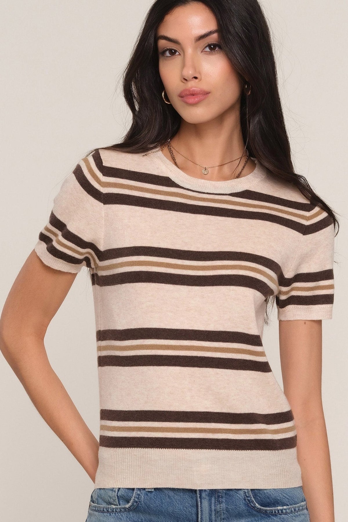 Brenna Striped Knit Top - STRIVE Boutique