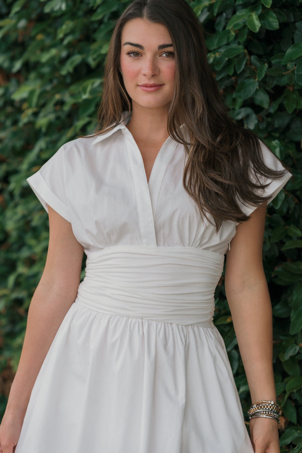 The Ruched Waist Cotton Maxi Dress
