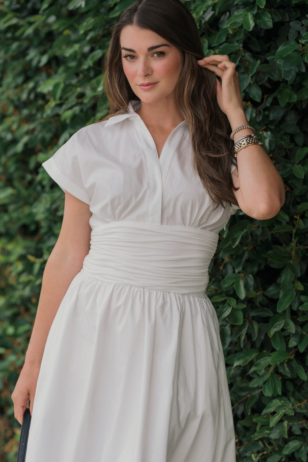 The Ruched Waist Cotton Maxi Dress