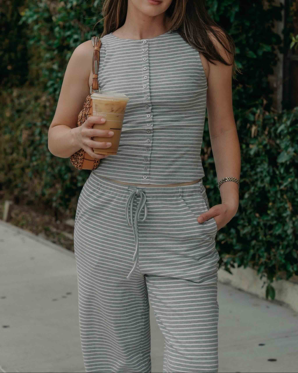 Everyday Striped Button-Front Tank - STRIVE Boutique