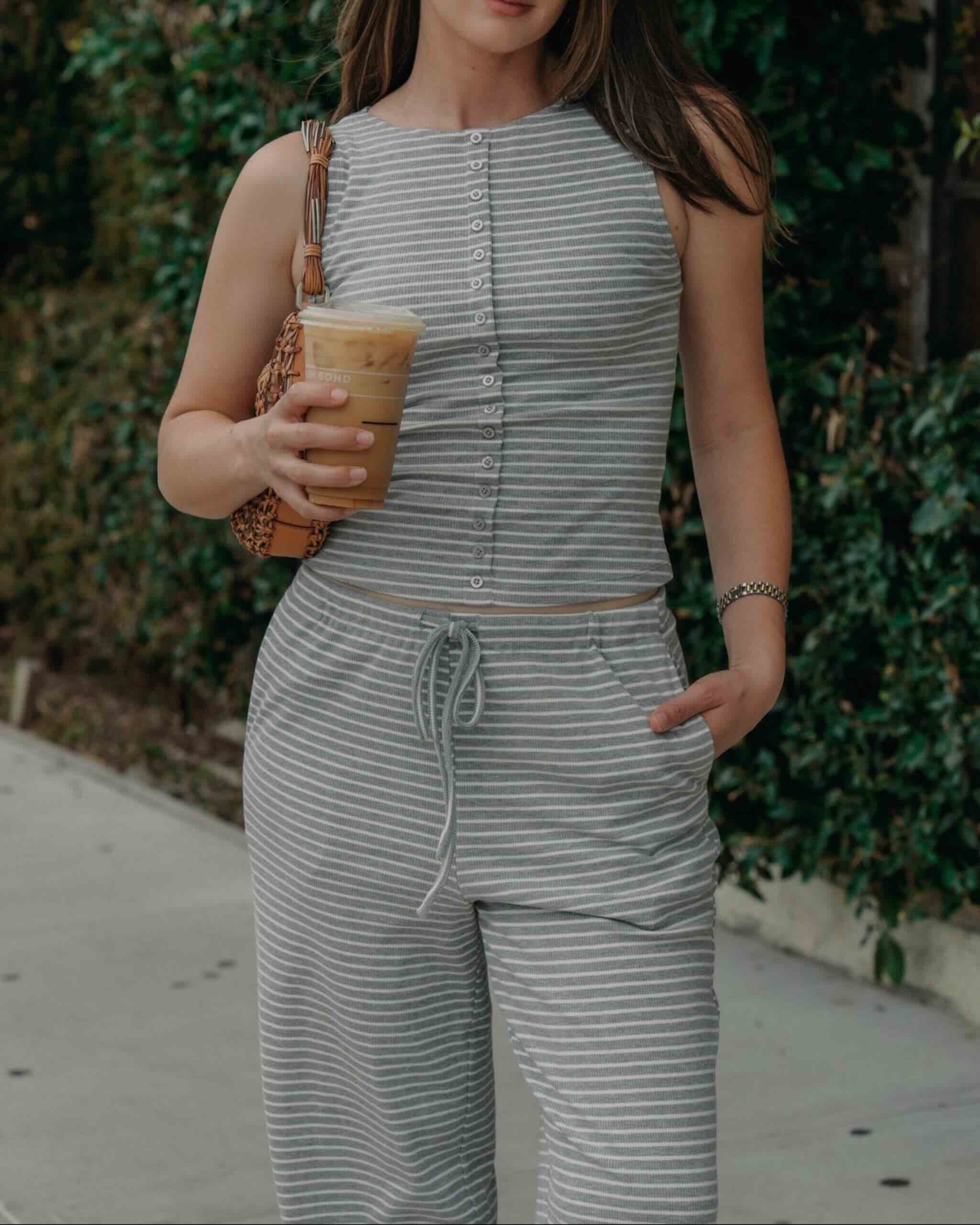 Everyday Striped Button-Front Tank - STRIVE Boutique