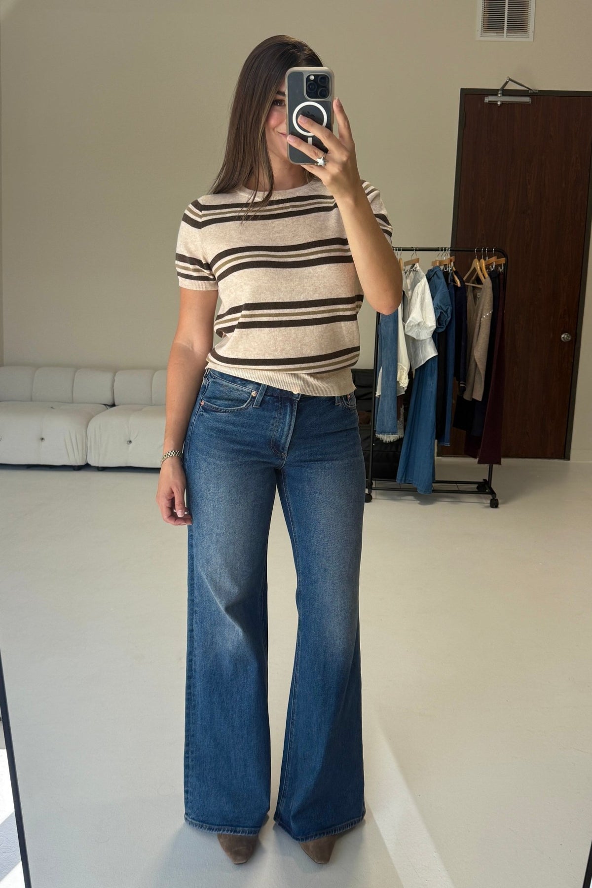 Brenna Striped Knit Top - STRIVE Boutique