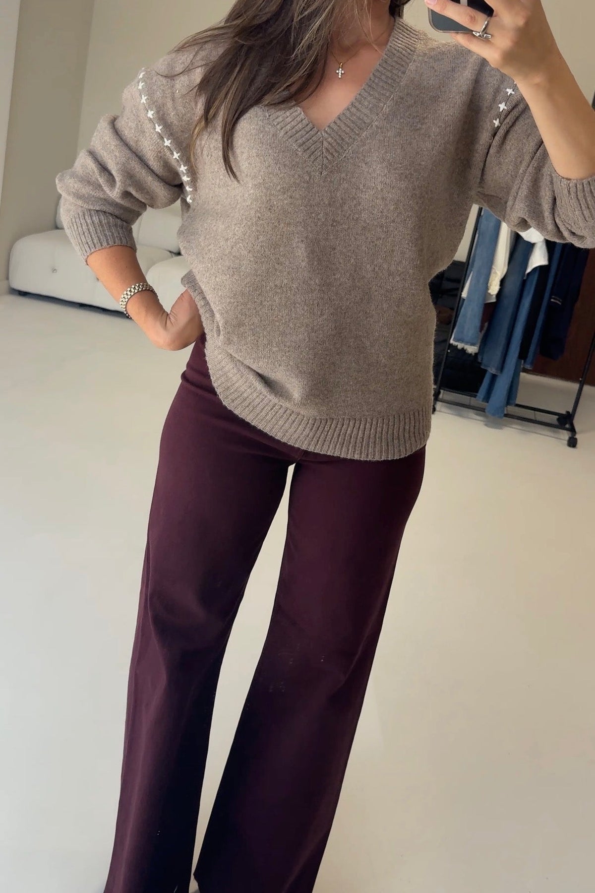 Caroline V-Neck Sweater - STRIVE Boutique