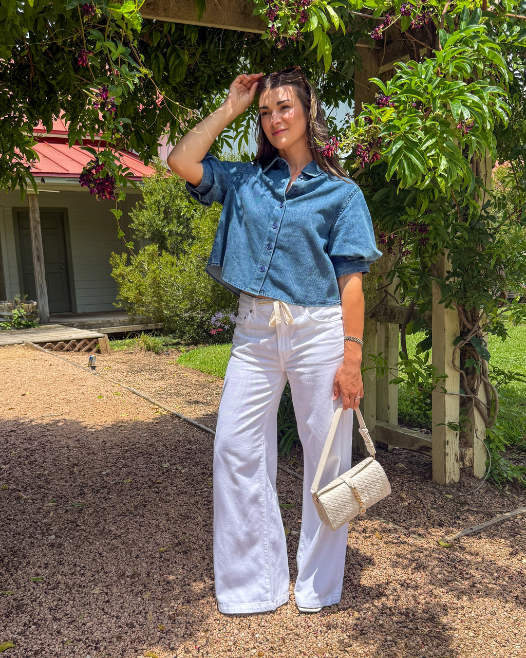 Leanna Cropped Denim Shirt