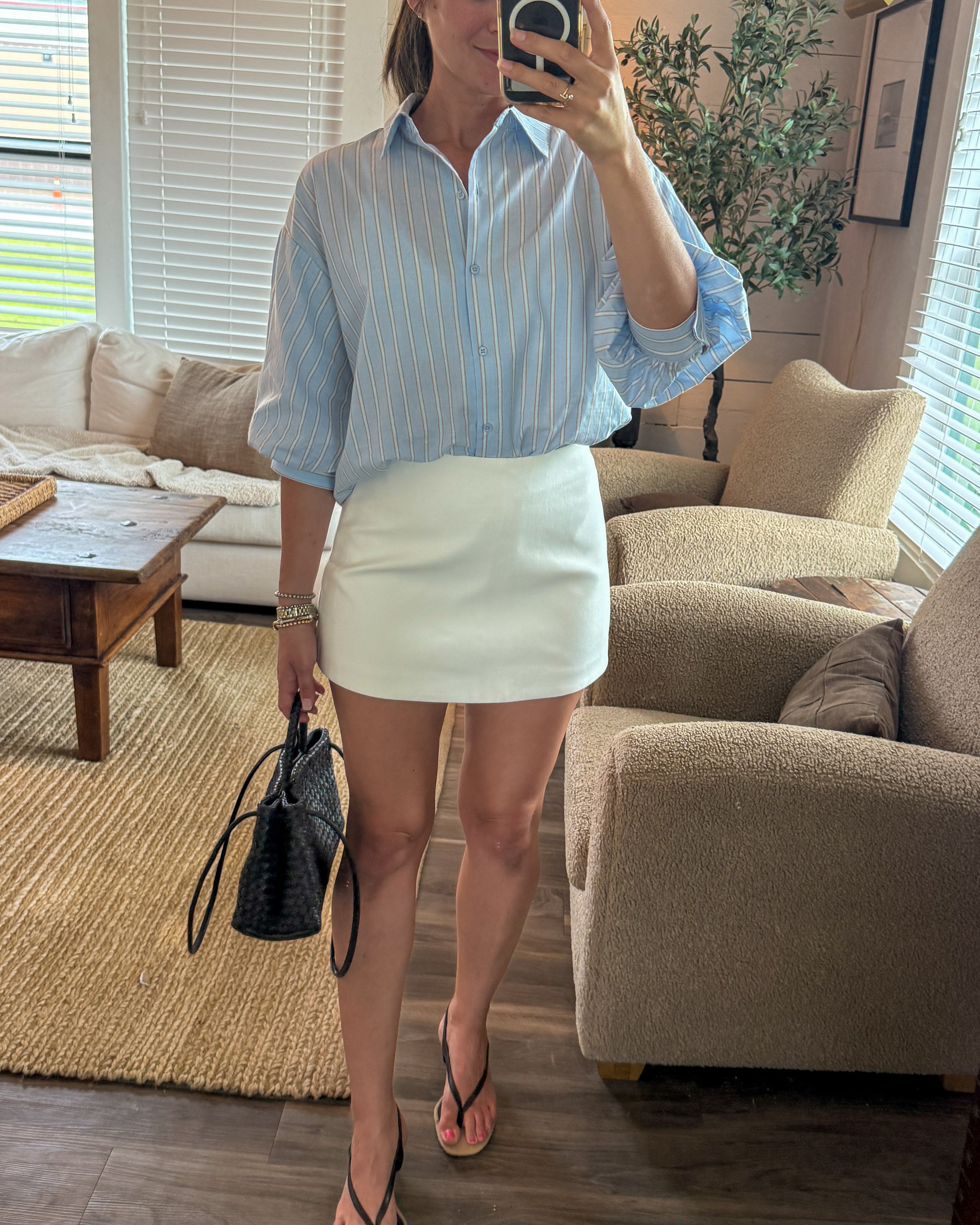 Striped Volume Sleeve Shirt