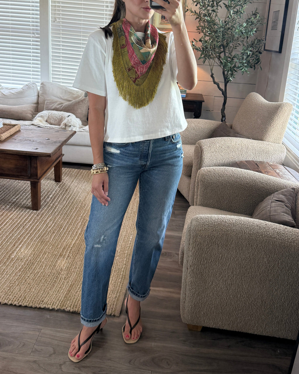 Fringe Crane Scarf