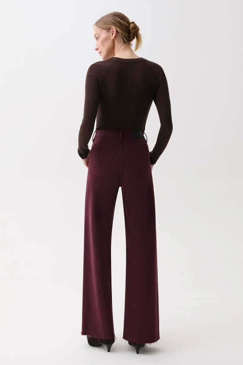 Pistola Penny High Rise Wide Leg- Claret - STRIVE Boutique