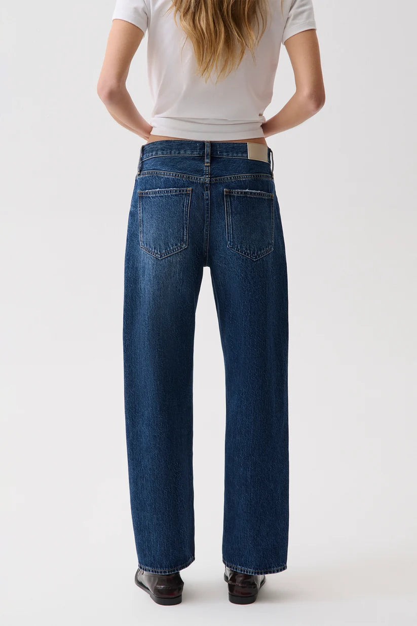 Pistola Lexi Mid Rise Bowed Straight Jean- Moonwave