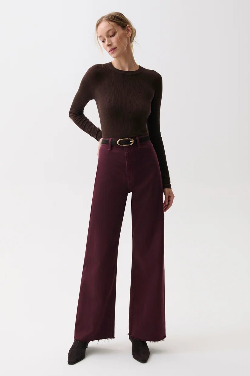 Pistola Penny High Rise Wide Leg- Claret - STRIVE Boutique