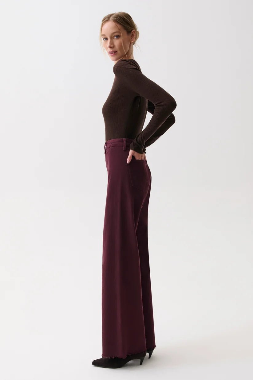 Pistola Penny High Rise Wide Leg- Claret - STRIVE Boutique