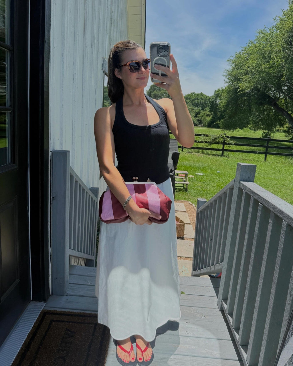 Cotton Midi Skirt-White - STRIVE Boutique