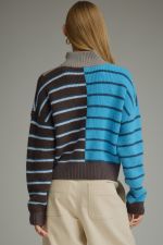 Logan Striped Quarter Zip Sweater