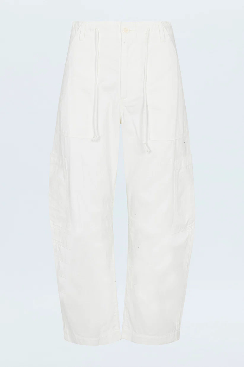 Sabrina Curved Utility Pant- White