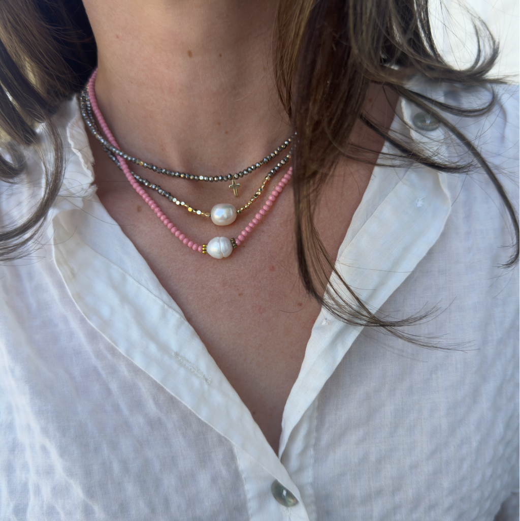 The Everyday Cross Beaded Necklace