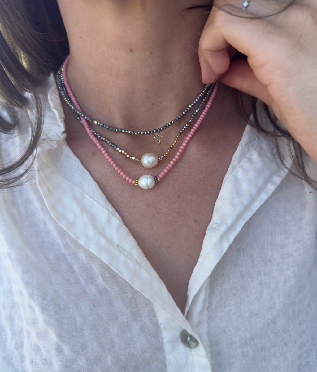 The Everyday Cross Beaded Necklace