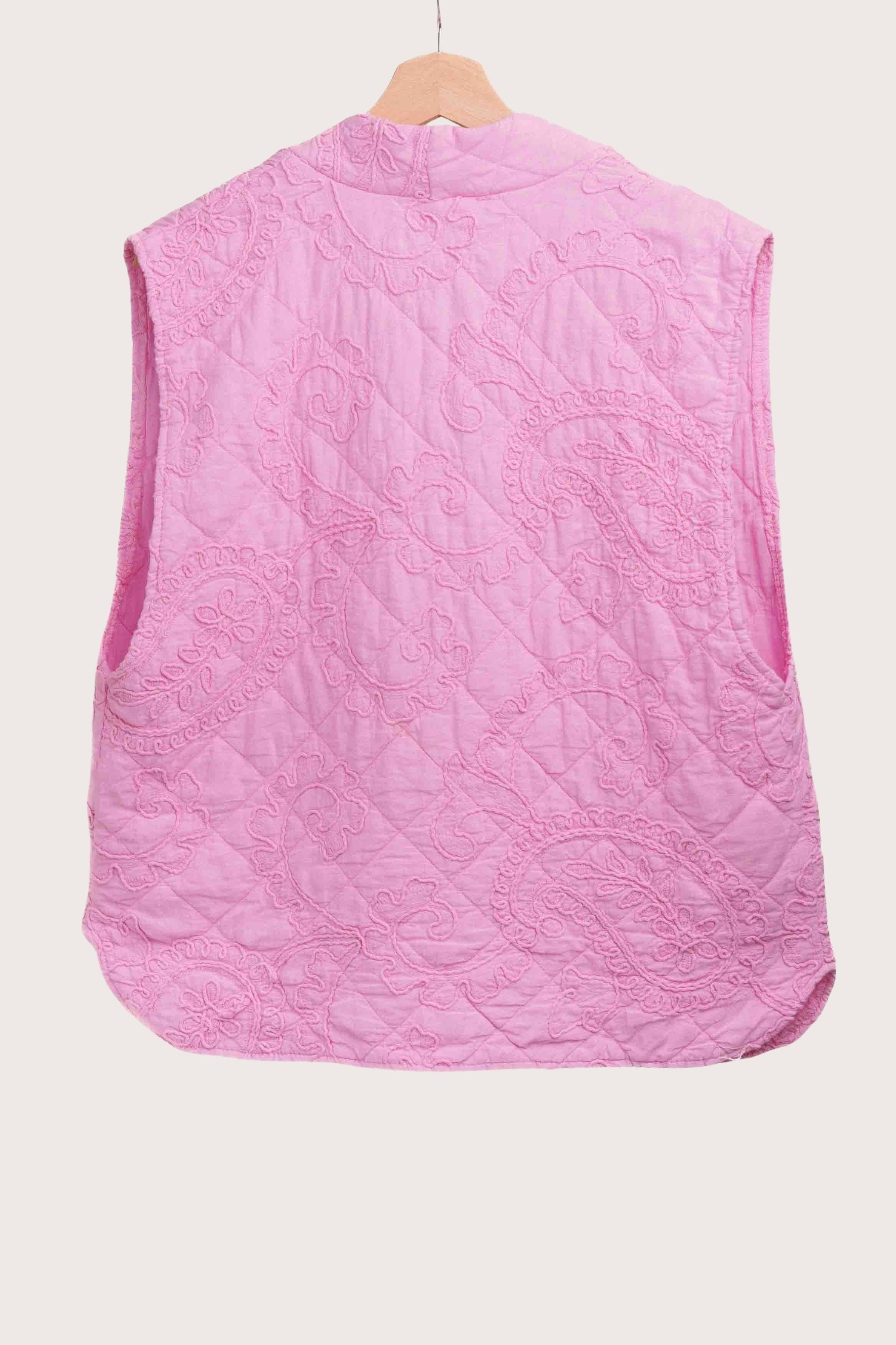 The Cotton Quilted Vest | Pink