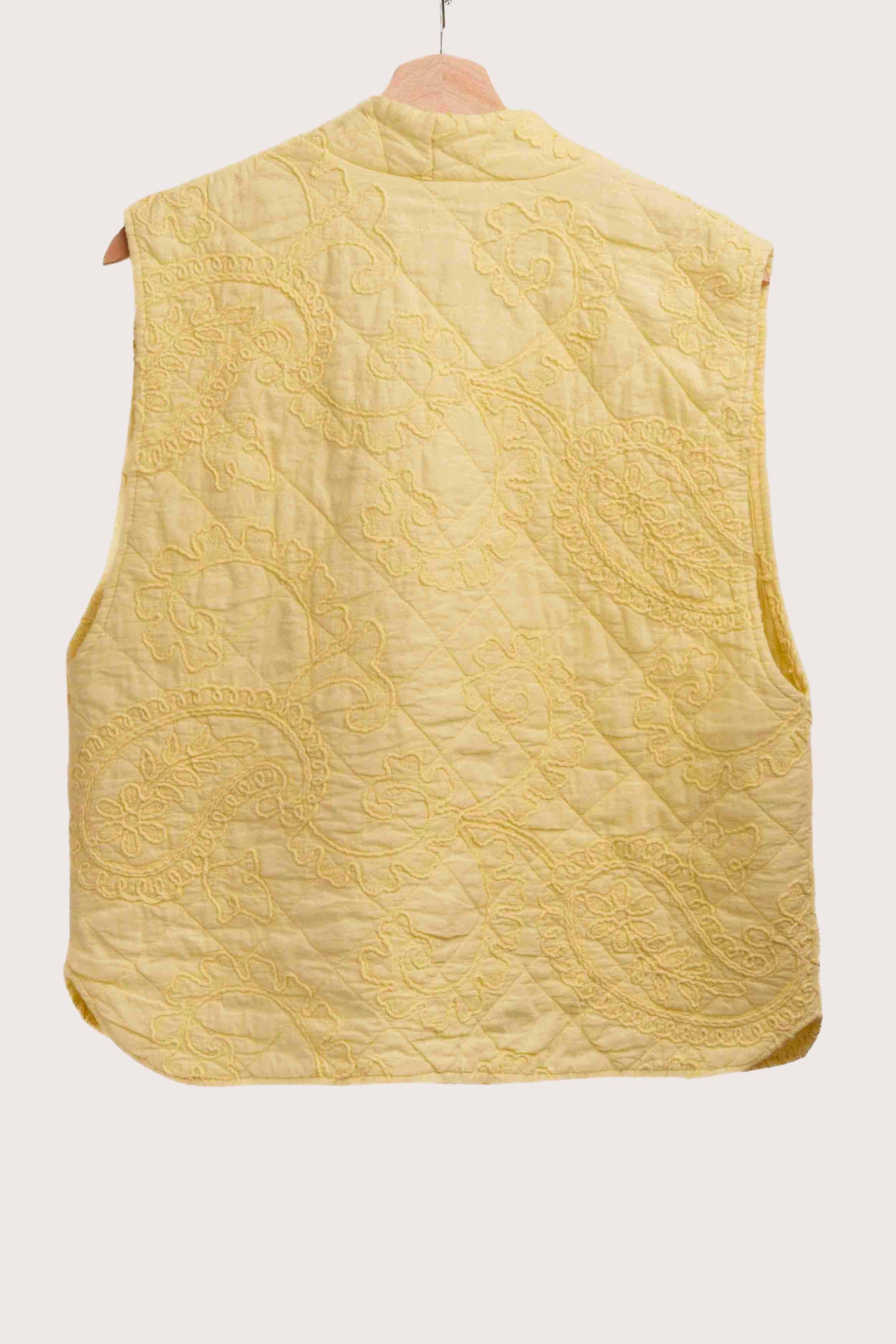 The Cotton Quilted Vest | Yellow
