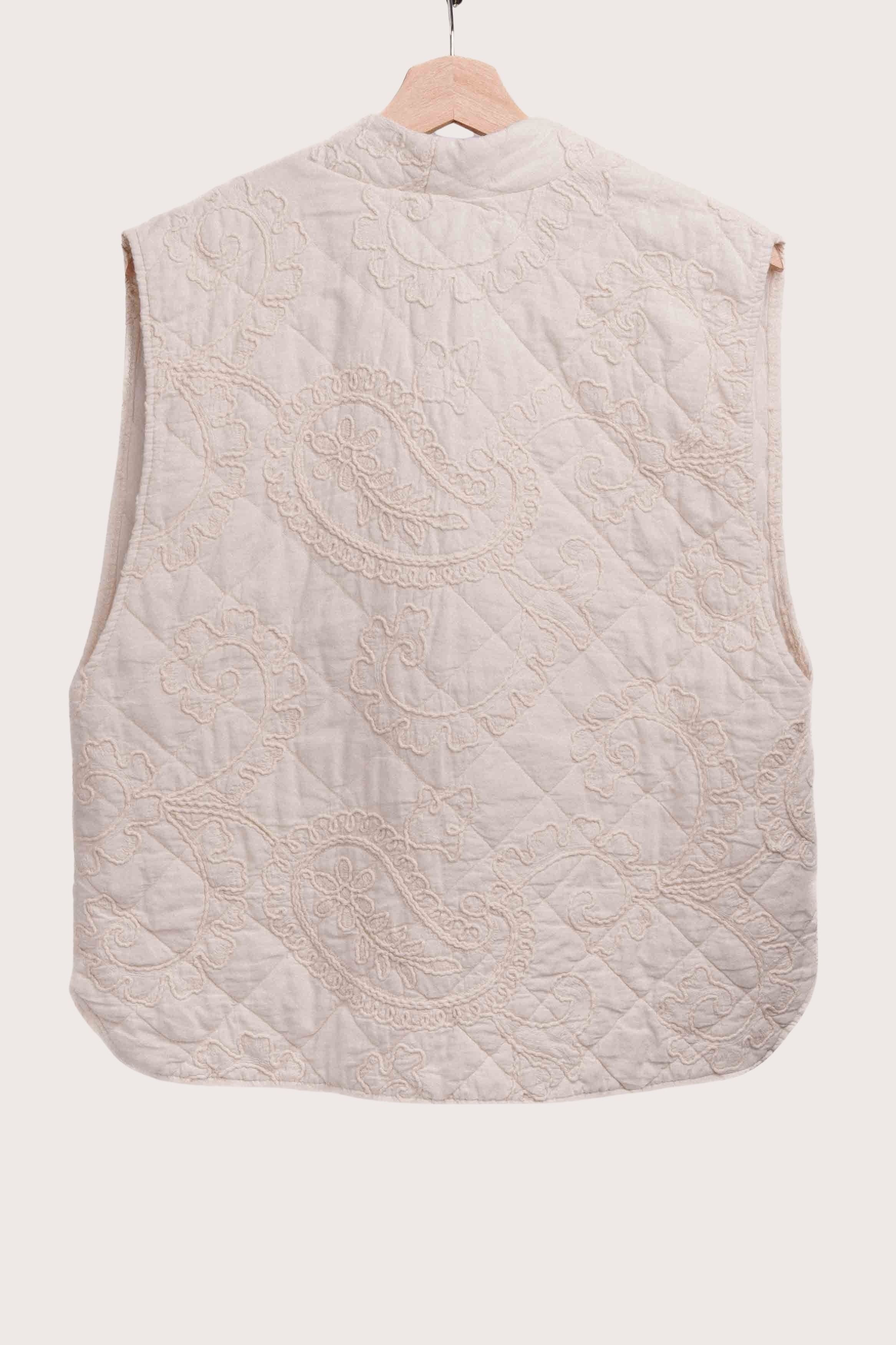 The Cotton Quilted Vest | Ivory