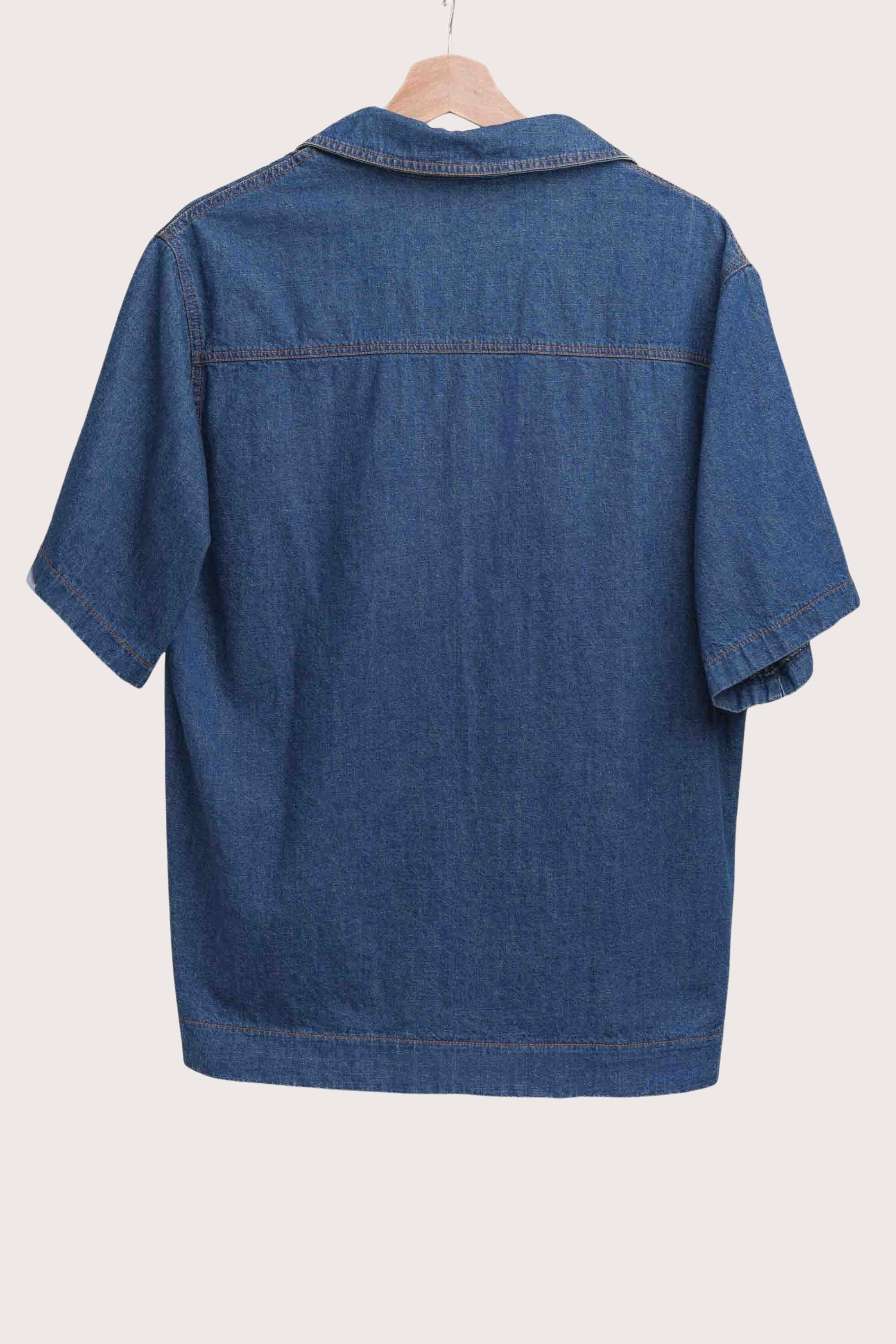 Cotton Denim Button Down Shirt