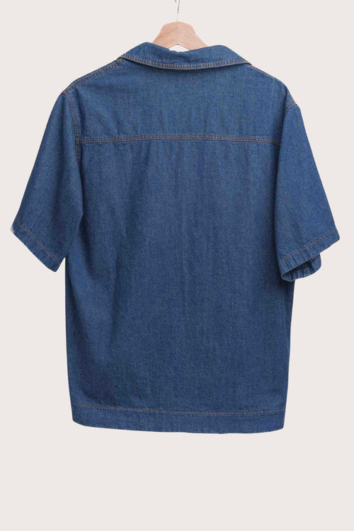 Cotton Denim Button Down Shirt